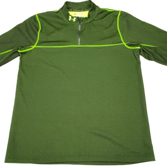 Under armour Activewear Top Men's XL Green ColdGear Skateboarding Quarter Zip - Picture 10 of 16